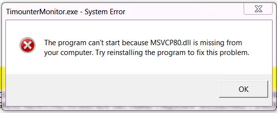 Tricks to fix msvcr80.dll is missing Error