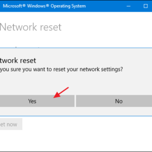Resetting network window 10